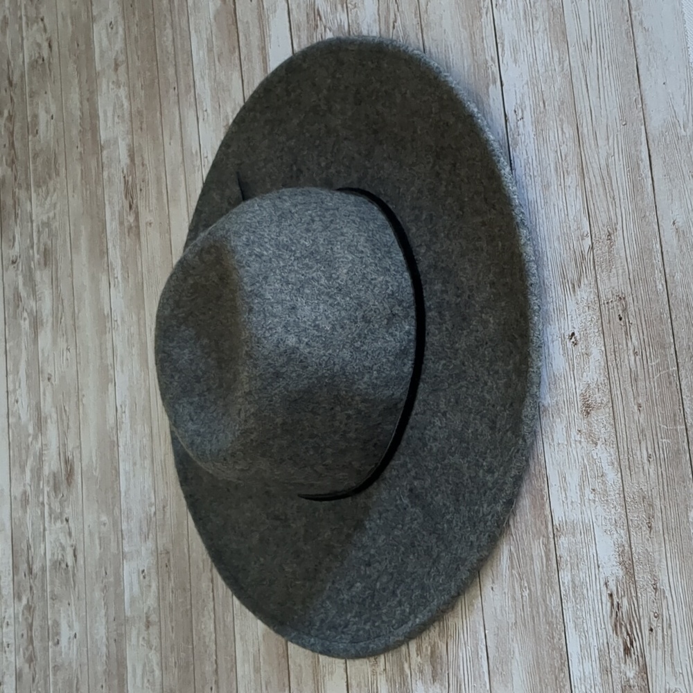 Free People Wool Wide Brim Fedora Hat Black Trim OS - Picture 4 of 14